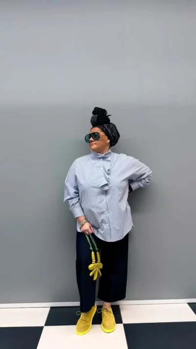 Rivabella Koszula damska w paski (biało / niebieskie)