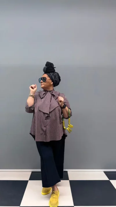 Rivabella Koszula damska wiązana w paski (bordo / szary)