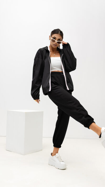 MISS CITY OFFICIAL Damska Kurtka Bomber MCO (czarno-pudrowo różowy)