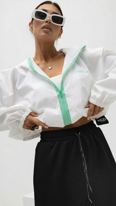 MISS CITY OFFICIAL Damska Kurtka Bomber MCO (biało-miętowy)