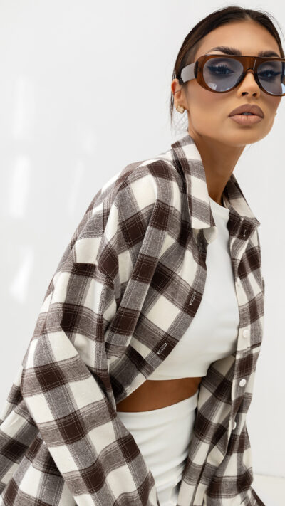 MISS CITY OFFICIAL Damska Koszula Need You More (brązowy)