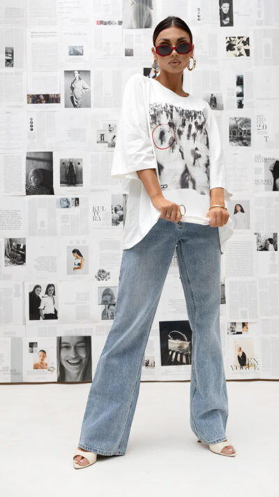 MISS CITY OFFICIAL Damski T-shirt Urban Focus (biały)