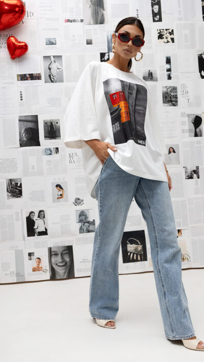 MISS CITY OFFICIAL Damski T-shirt Industrial Pop (biały)