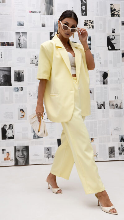 MISS CITY OFFICIAL Damskie Spodnie Pure Flow (żółty)