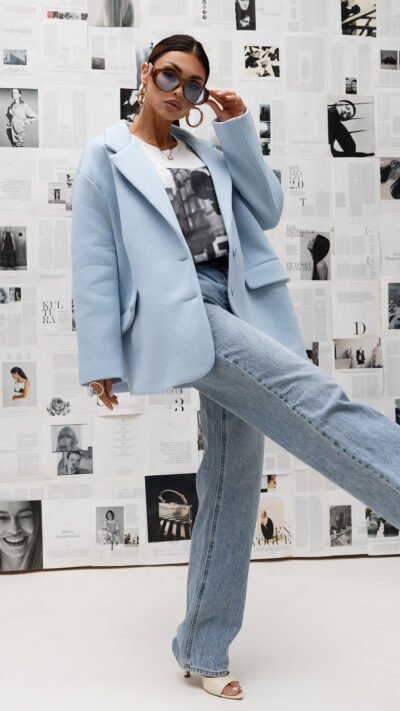 MISS CITY OFFICIAL Damska Marynarka Clean Line (niebieski)