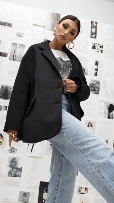 MISS CITY OFFICIAL Damska Marynarka Clean Line (czarny)