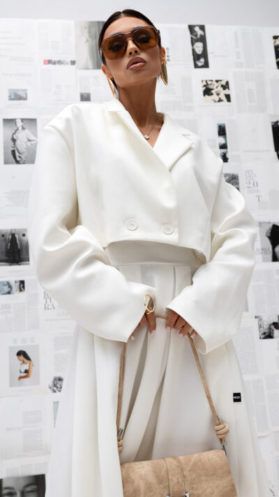 MISS CITY OFFICIAL Damski żakiet stójka Soft Aura (ecru)