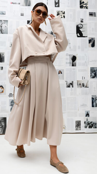 MISS CITY OFFICIAL Damska spódnica Soft Aura (jasny beż)