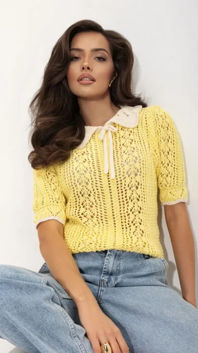 Cocomore Sweter z kołnierzykiem (żółty)