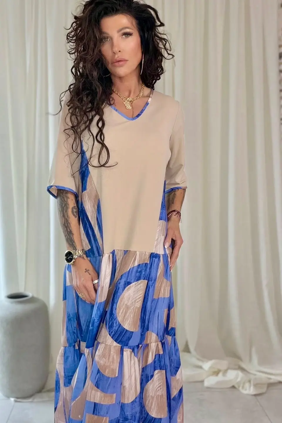 zele sukienka z falbanami 3741 niebieska 1