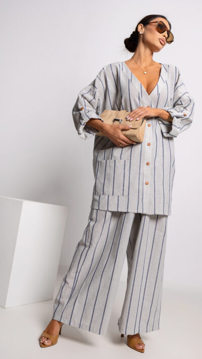 MISS CITY OFFICIAL Damska Koszula Rainbow (niebieski)