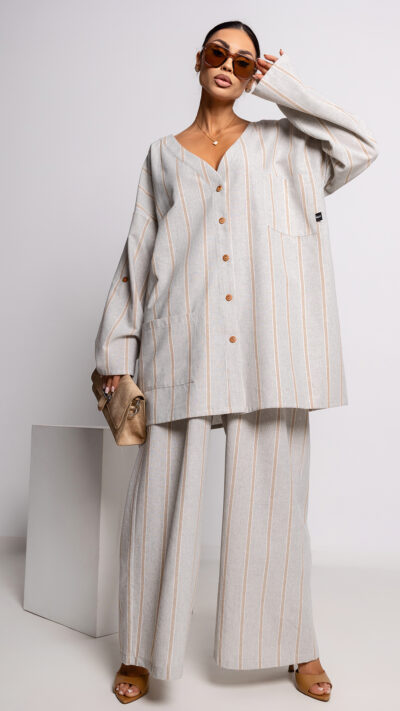 MISS CITY OFFICIAL Damska Koszula Rainbow (beżowy)