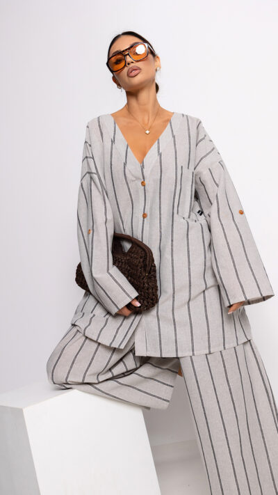 MISS CITY OFFICIAL Damska Koszula Rainbow (szary)