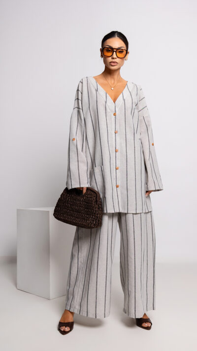 MISS CITY OFFICIAL Damskie Spodnie Rainbow (szary)