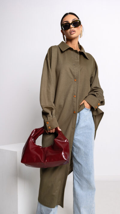 MISS CITY OFFICIAL Damska Koszula Gravity (oliwkowy)