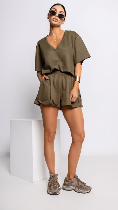 MISS CITY OFFICIAL Damskie Szorty Salty (oliwkowy)