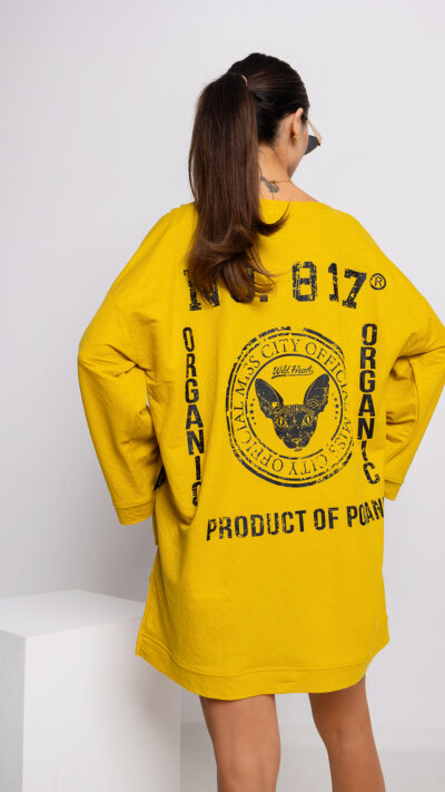 MISS CITY OFFICIAL Damska Bluzka Navy (żółty)