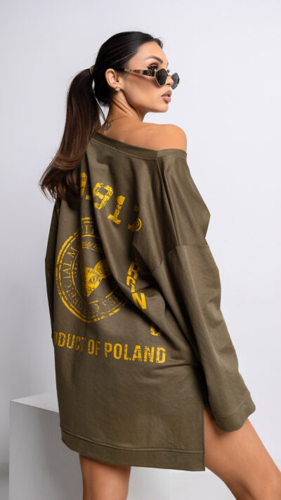 MISS CITY OFFICIAL Damska Bluzka Navy (oliwkowy)