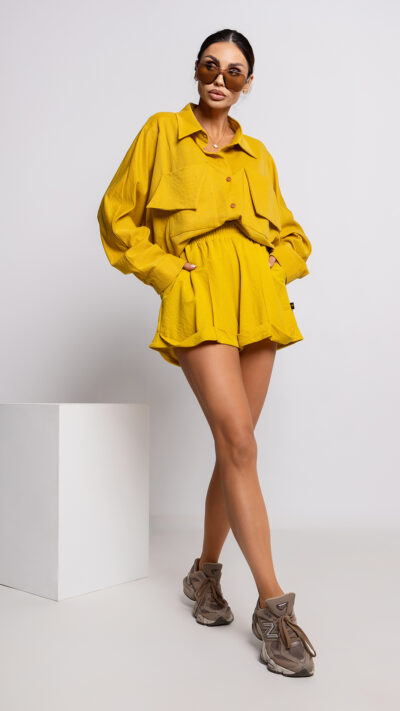 MISS CITY OFFICIAL Damska Koszula Tracking (żółty)