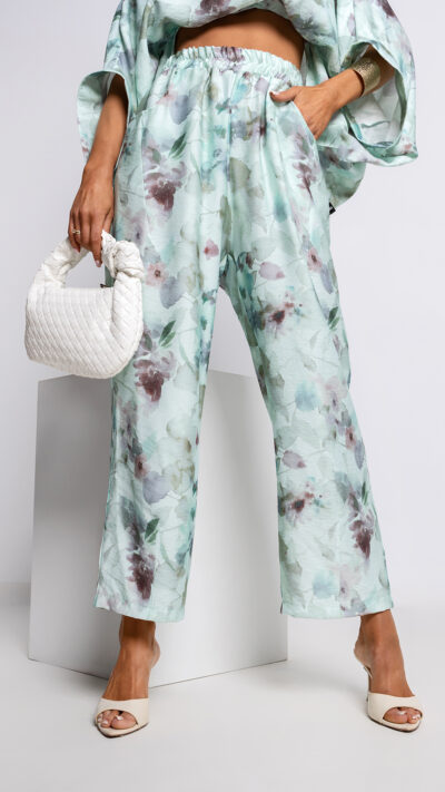 MISS CITY OFFICIAL Damskie Spodnie Botanical (miętowy)