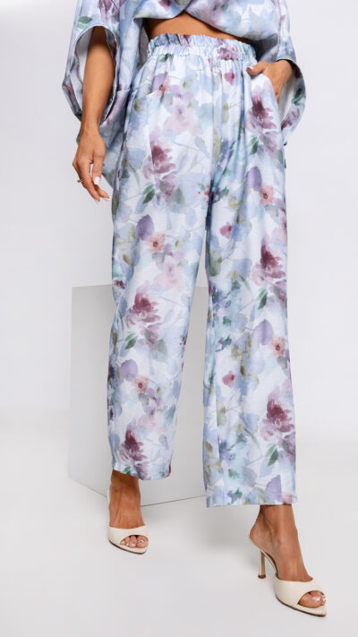 MISS CITY OFFICIAL Damskie Spodnie Botanical (błękitny)