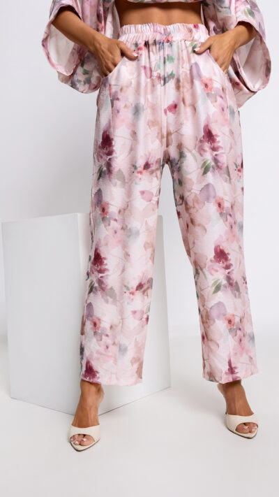 MISS CITY OFFICIAL Damskie Spodnie Botanical (pudrowy róż)