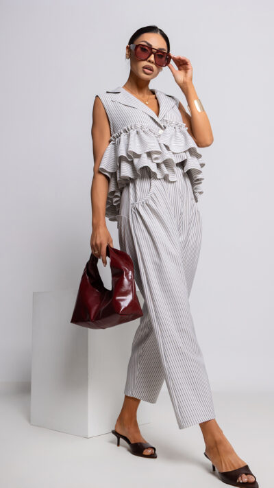 MISS CITY OFFICIAL Damskie Spodnie Lovely Day (pudrowy beż)