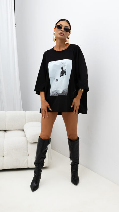 MISS CITY OFFICIAL Damski T-shirt Stillness (czarny)