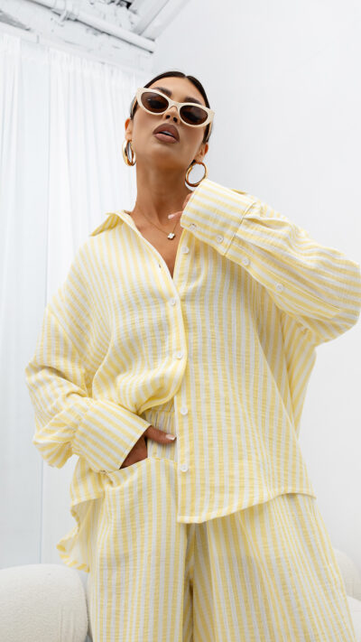 MISS CITY OFFICIAL Damska Koszula Take it Easy (żółty)