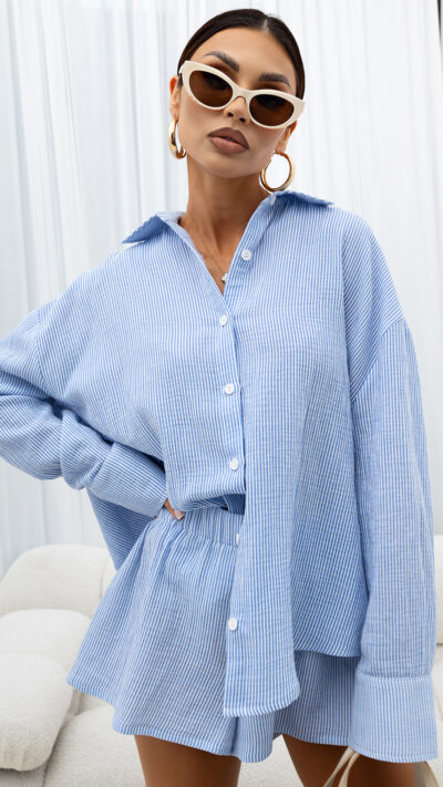 MISS CITY OFFICIAL Damska Koszula No Love Lost (niebieski)