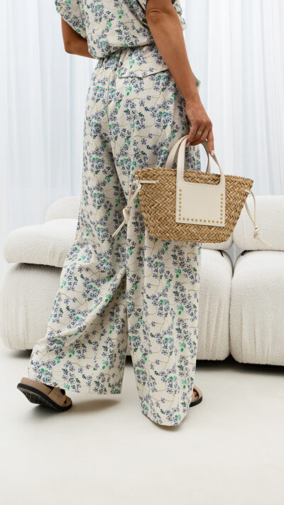 MISS CITY OFFICIAL Damskie Spodnie Wildflower (niebieski)