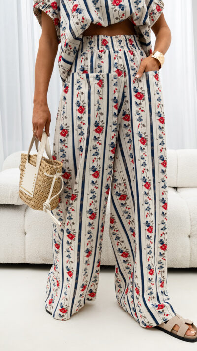 MISS CITY OFFICIAL Damskie Spodnie Wildflower (czerwony)