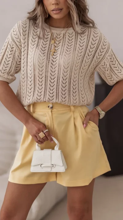 SimpliCity Sweter ażurowy Judie (beż)