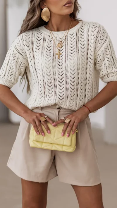 SimpliCity Sweter ażurowy Judie (ecru)