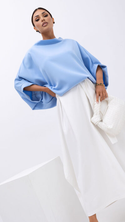 MISS CITY OFFICIAL Damska Bluzka Kimono (błękitny)