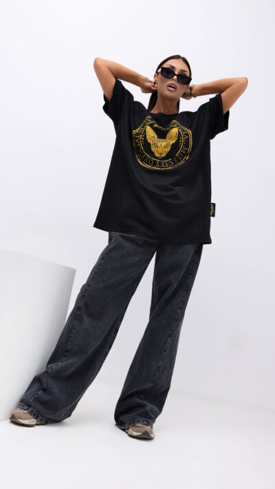 MISS CITY OFFICIAL Damski T-shirt Wild Heart - czarny