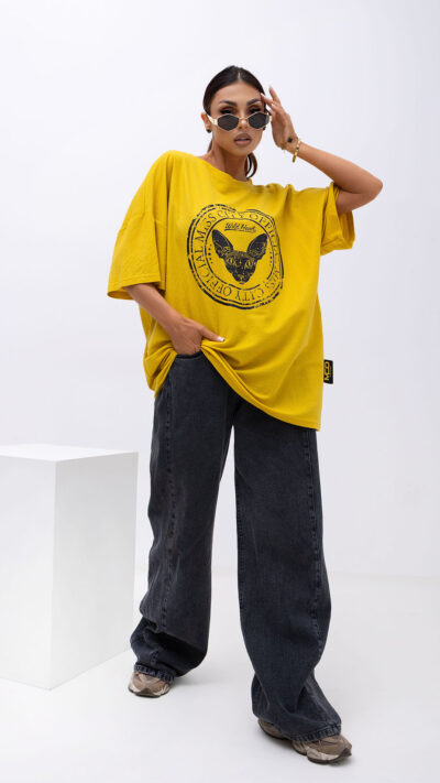 MISS CITY OFFICIAL Damski T-shirt Wild Heart - żółty