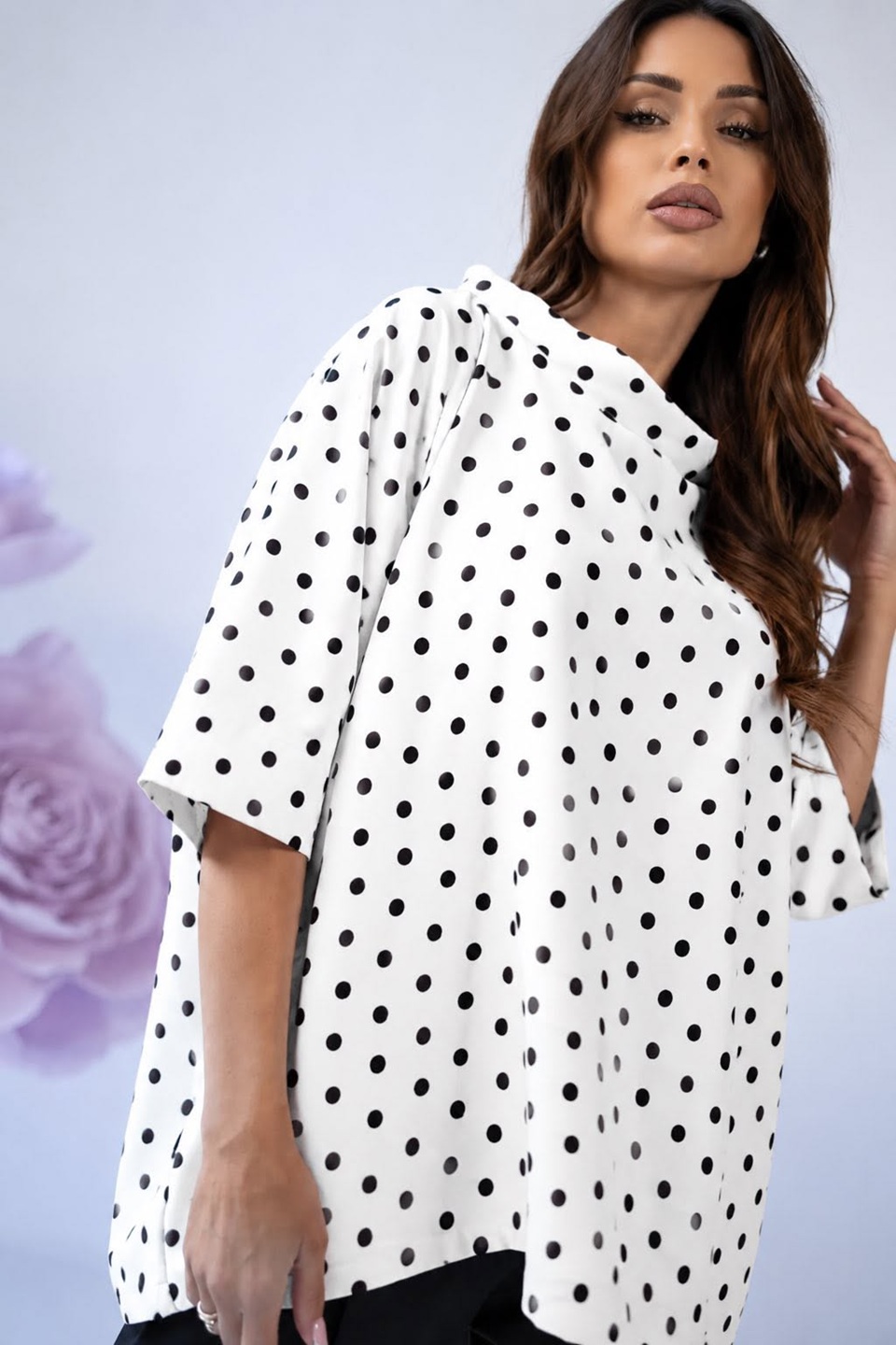 mco damski tshirt kimono dot biały 1